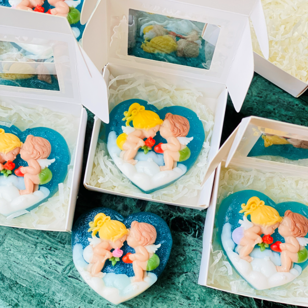 Valentine’s Day Handmade Decorative Soap – Heart-Shaped Cherub Design Gift
