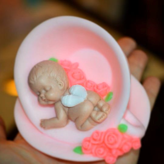 Handmade Baby Angel Soap – Pink Floral Design