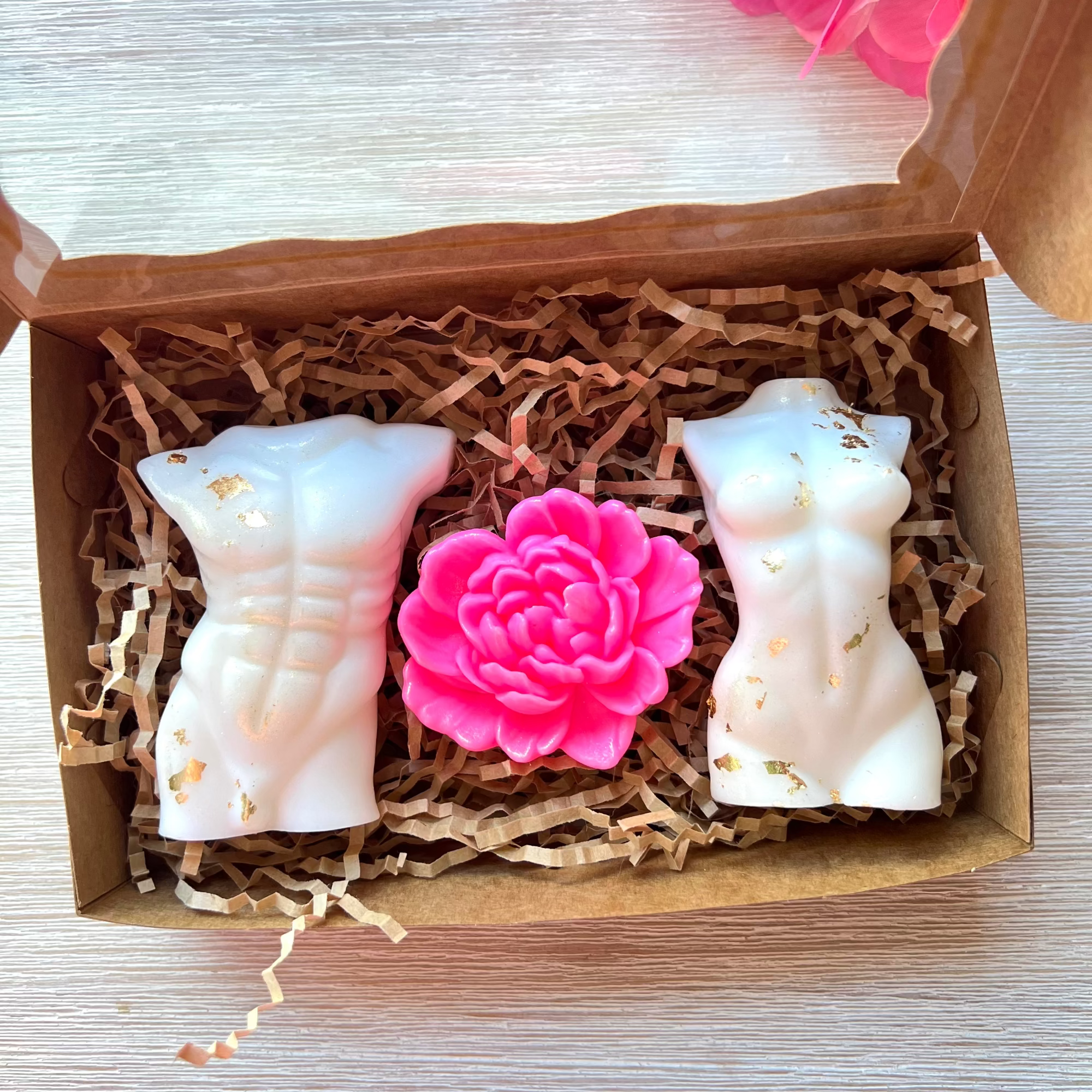 He & She = Love Handcrafted Soap Set | Couples Gift | Bridal Shower | Valentine’s Day Box