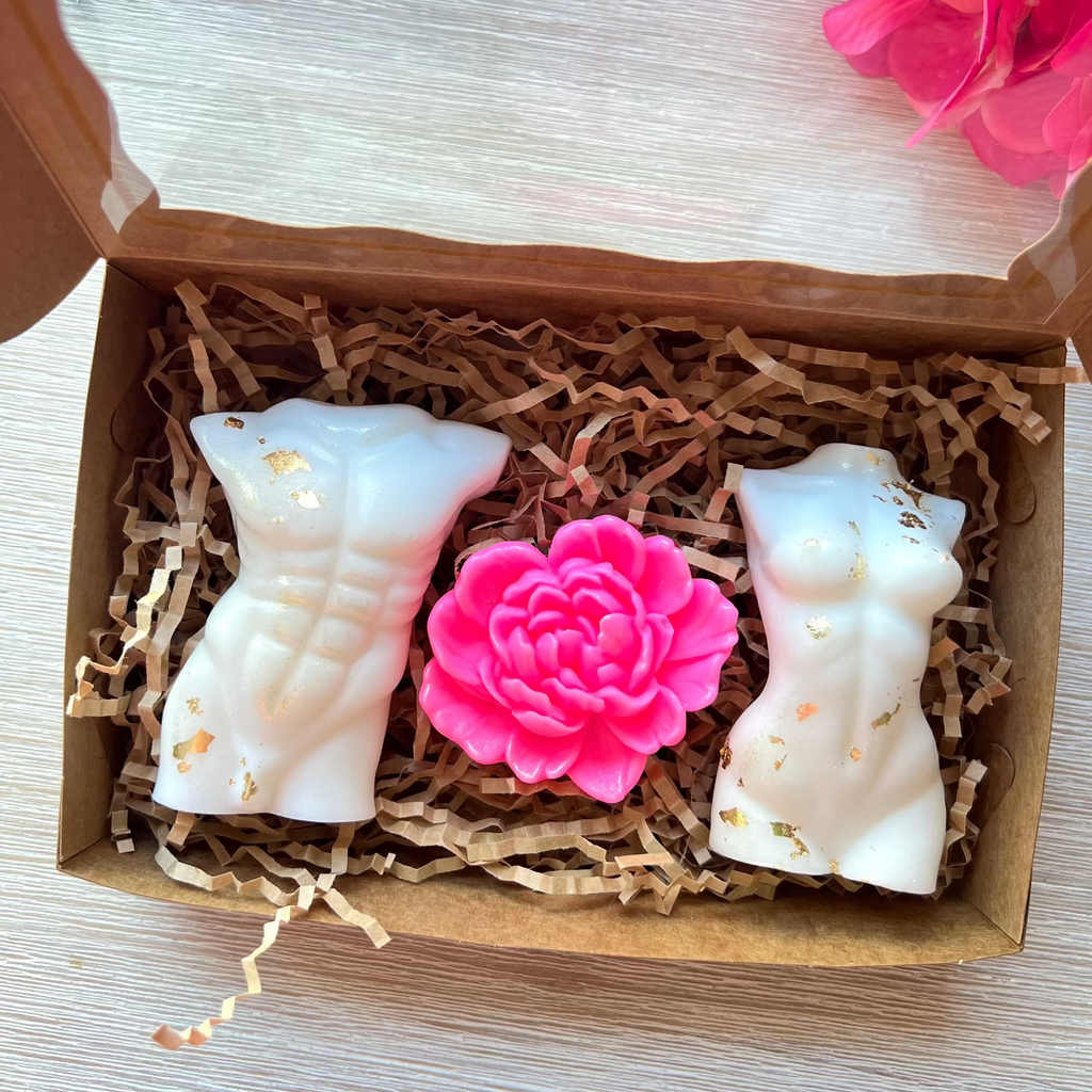 He & She = Love Handcrafted Soap Set | Couples Gift | Bridal Shower | Valentine’s Day Box