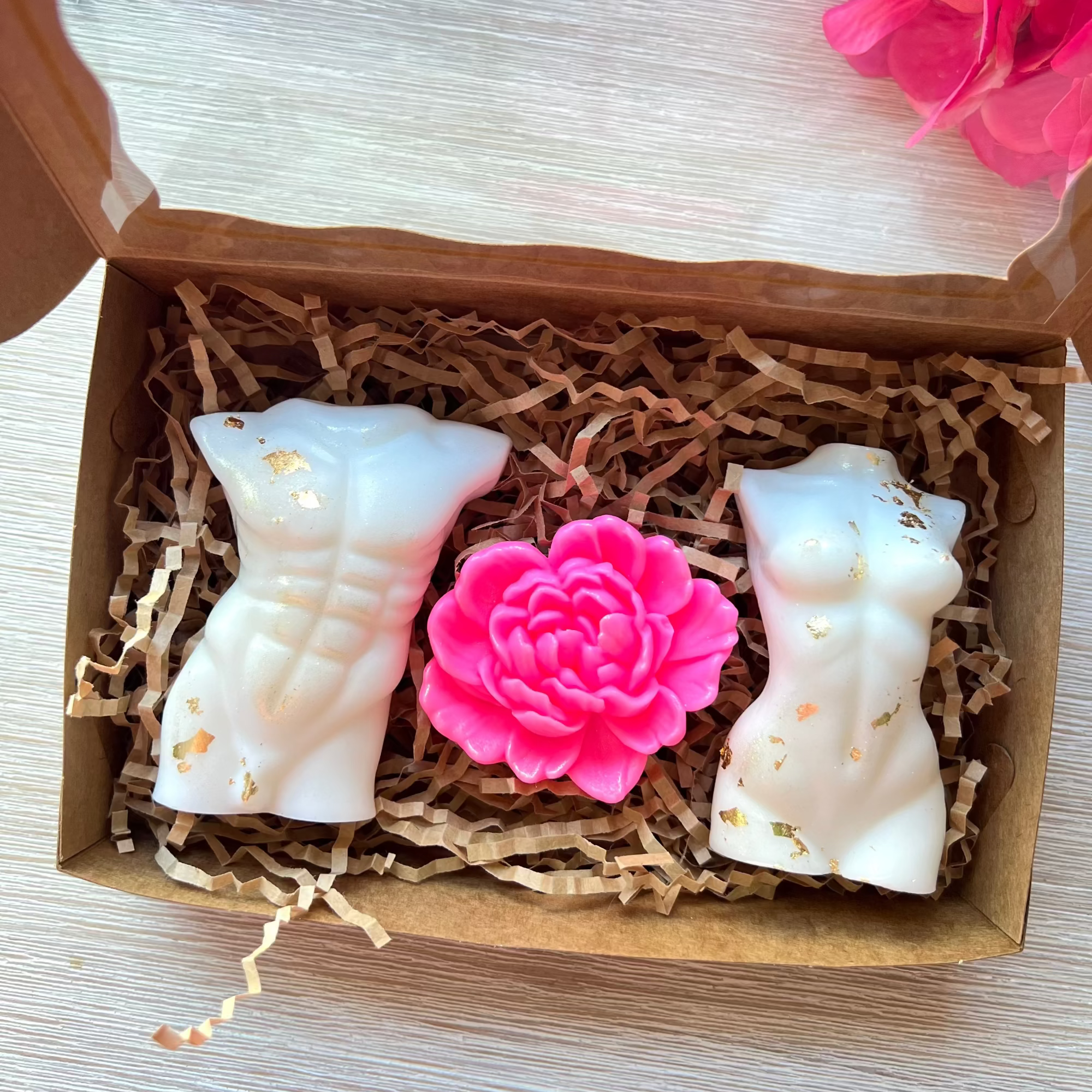He & She = Love Handcrafted Soap Set | Couples Gift | Bridal Shower | Valentine’s Day Box