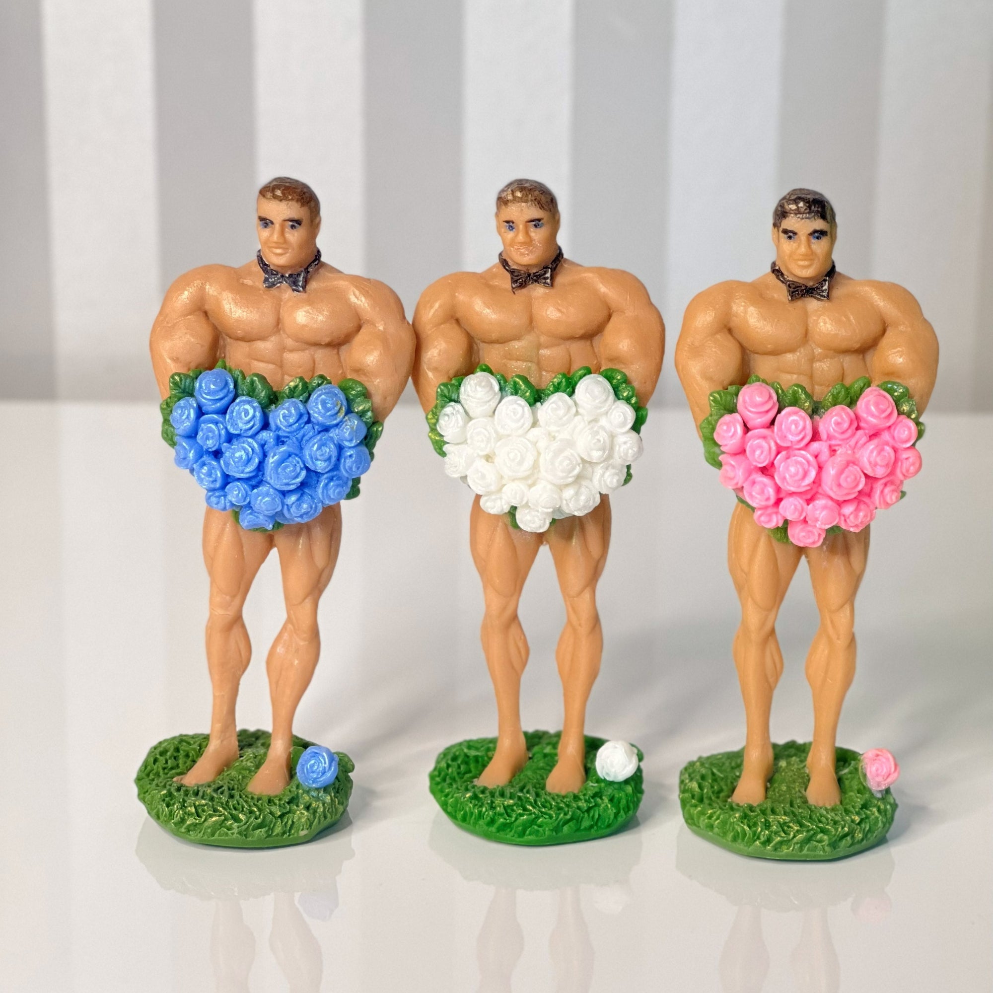 Handmade Muscle Man with Rose Bouquet Soap