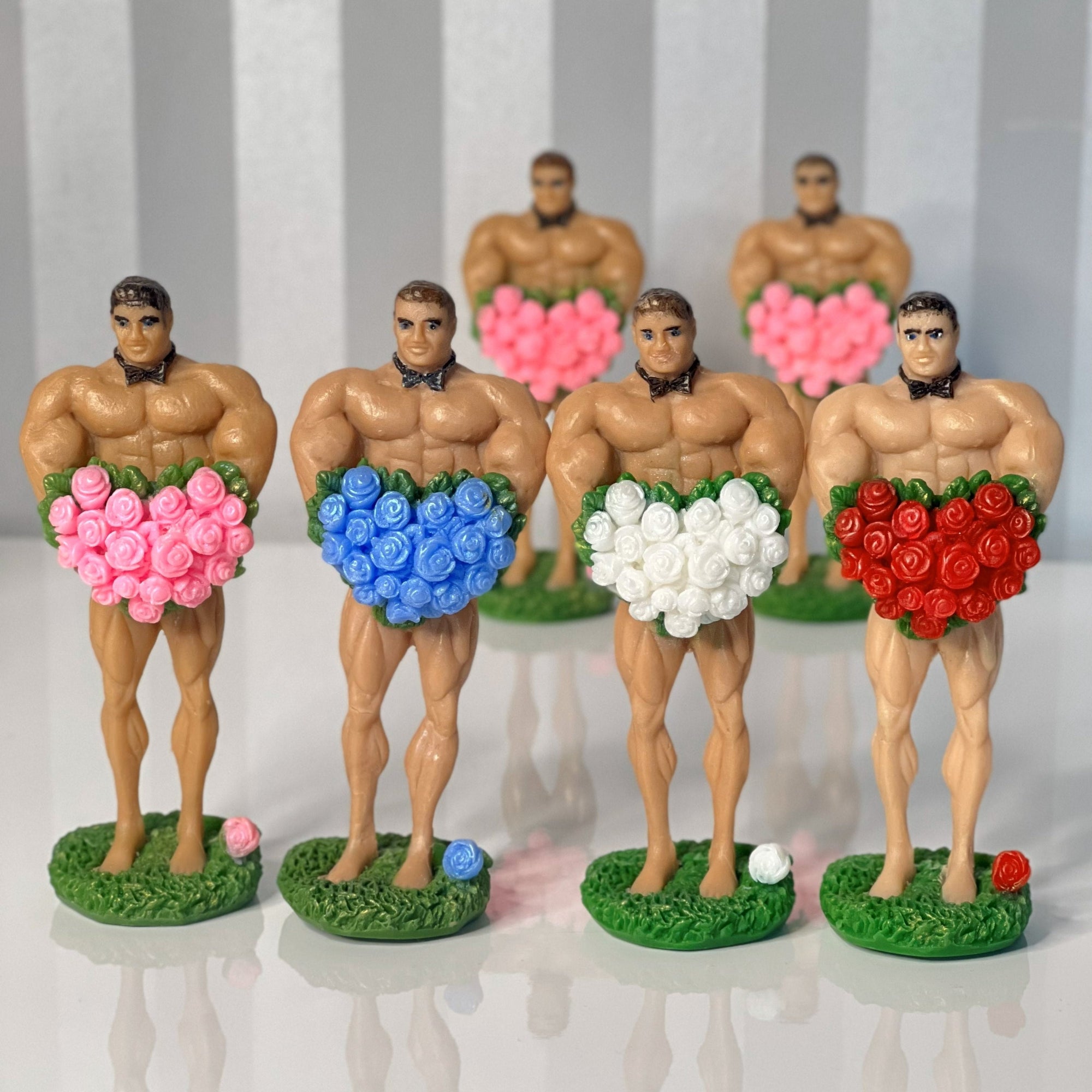 Handmade Muscle Man with Rose Bouquet Soap