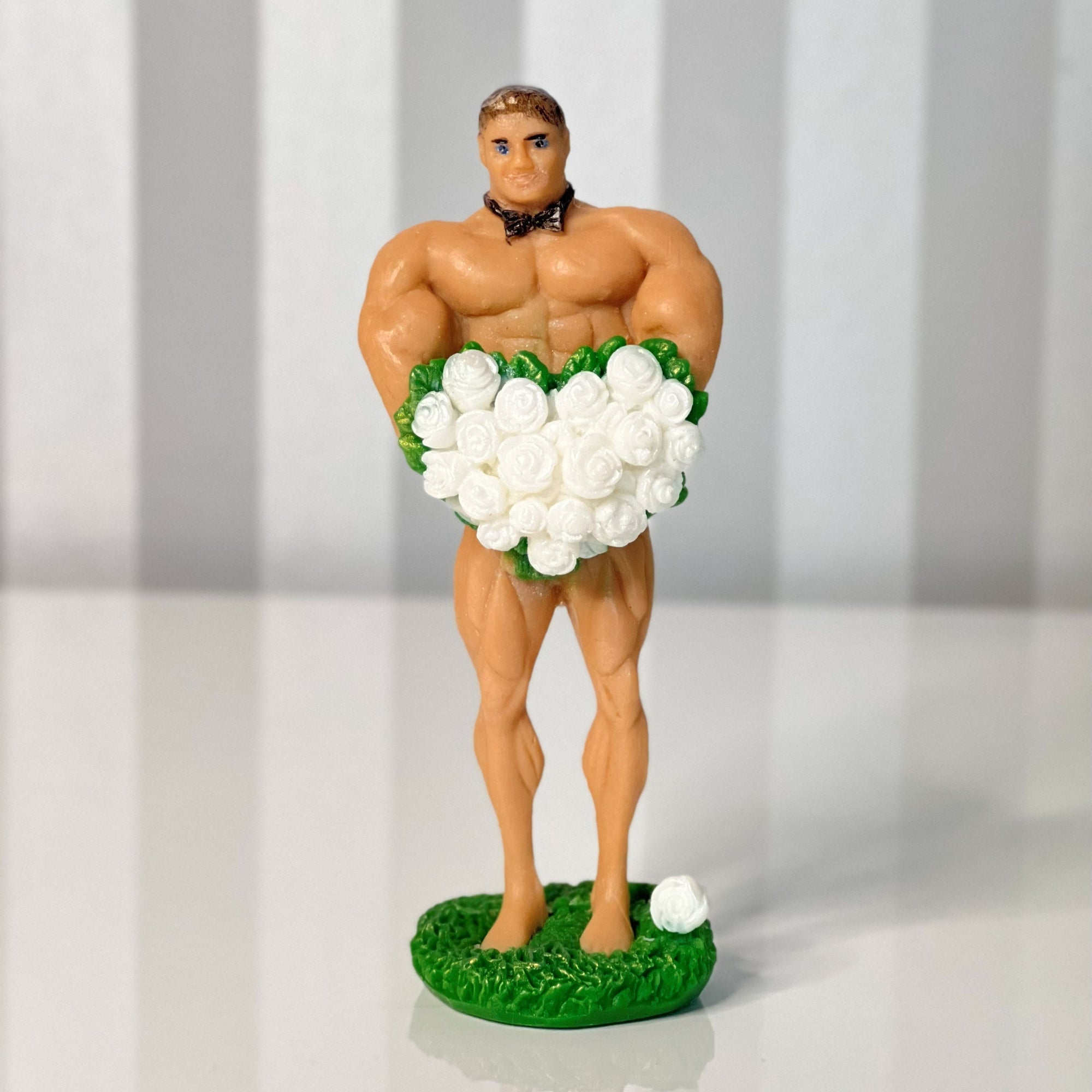 Handmade Muscle Man with Rose Bouquet Soap