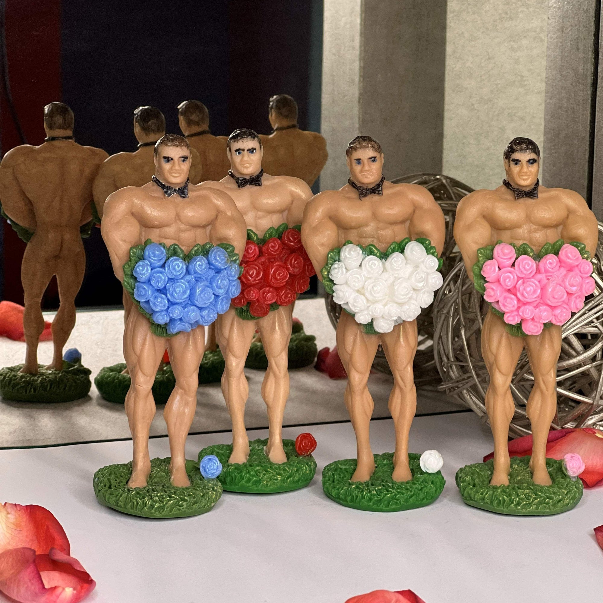 Handmade Muscle Man with Rose Bouquet Soap