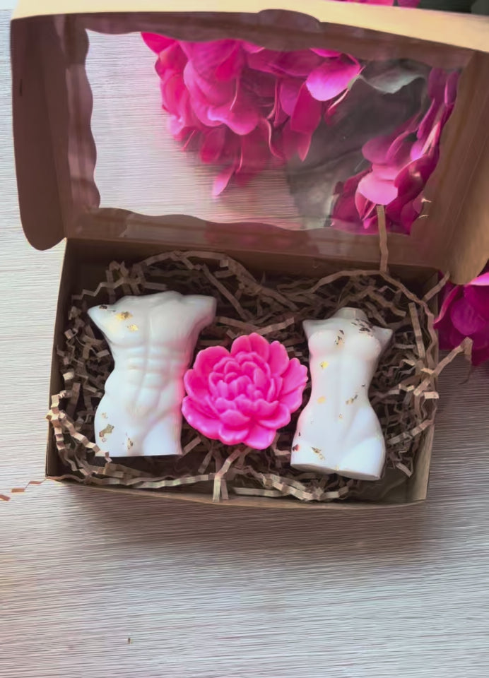 He & She = Love Handcrafted Soap Set | Couples Gift | Bridal Shower | Valentine’s Day Box